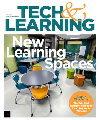 April 2021 cover "New Learning Spaces" with classroom